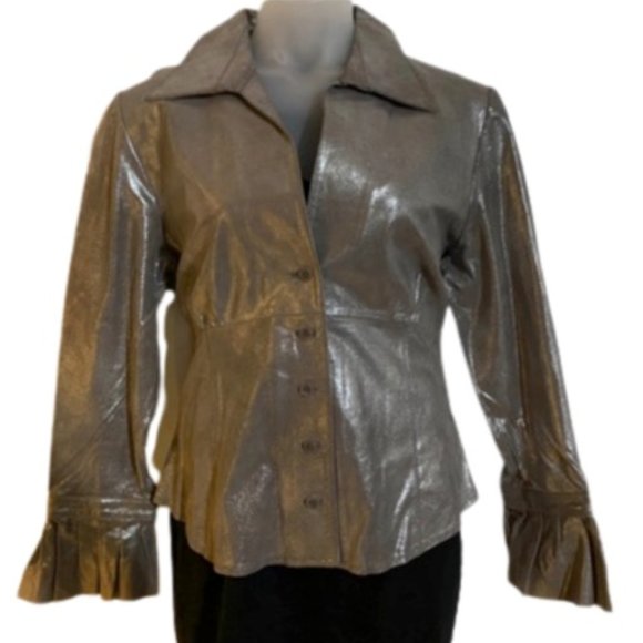 Spiegel Jackets & Blazers - Vintage Spiegel Metallic Genuine Leather Jacket 18